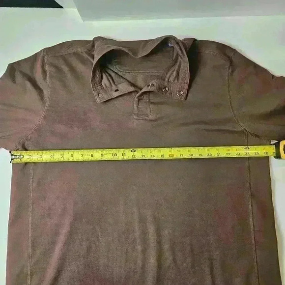 Tommy Bahama Men's Snap Front Mock Neck, Chocolate Brown Size XXL - Picture 6 of 7